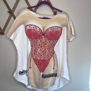 Vintage Fun 2 Wear Oasis Bordello Bikini Body Cover Up Tee One Size